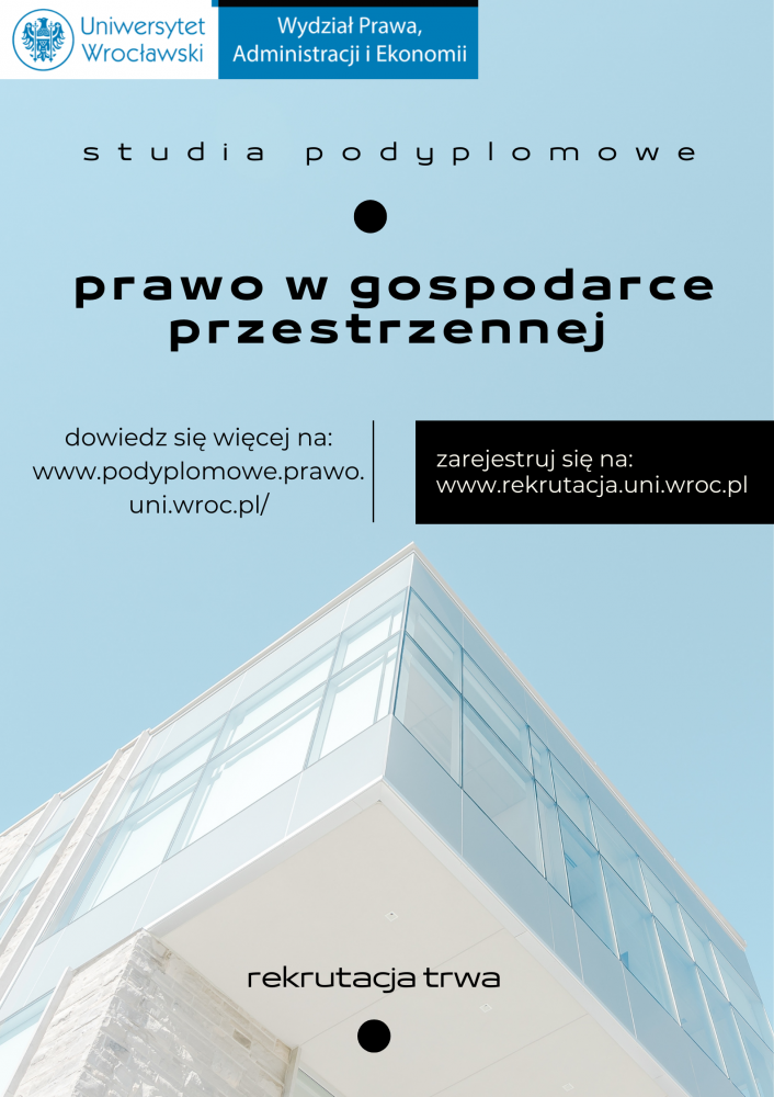 Prawo w Gospodarce Przestrzennej plakat