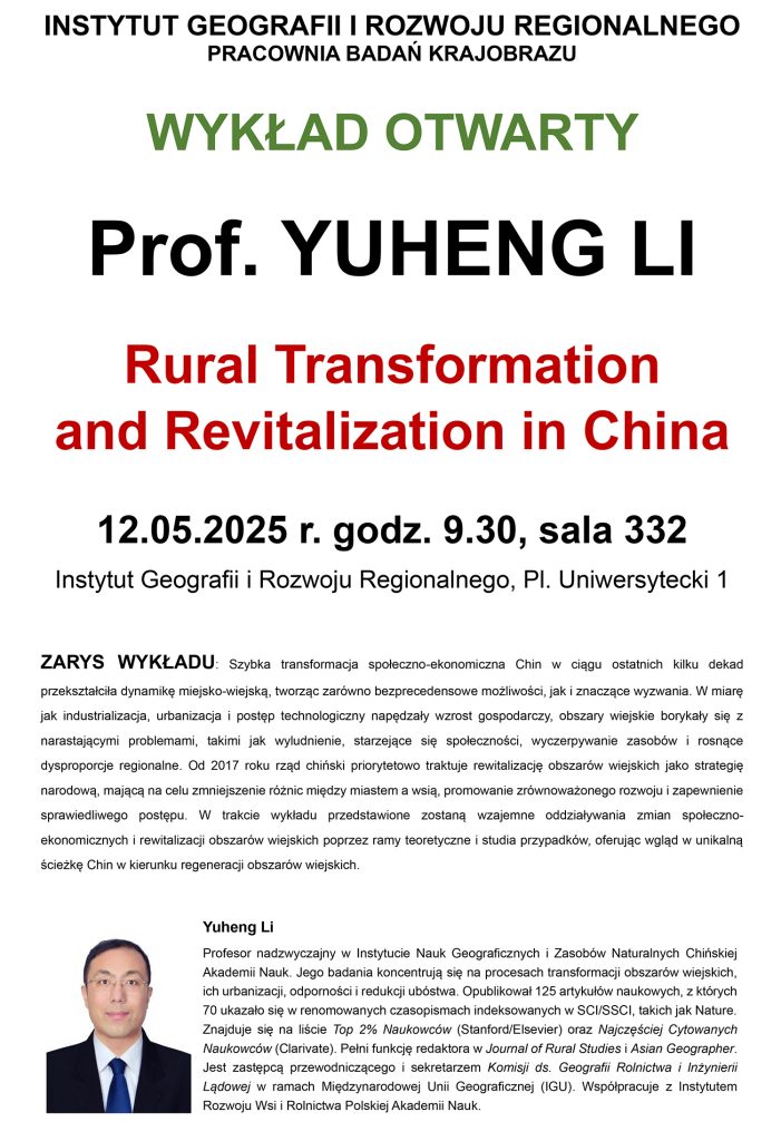 Wykład prof. Yuheng Li